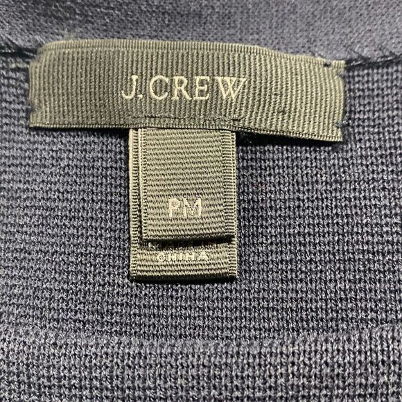 J.Crew Cotton Knit Dress 3/4 Sleeve Pullover Crew Neck Navy MP - Picture 12 of 14